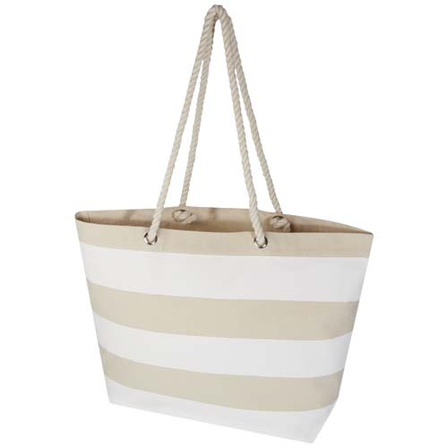 Tote bag de plage personnalisé coton recyclé 270g Florida Naturel et Blanc